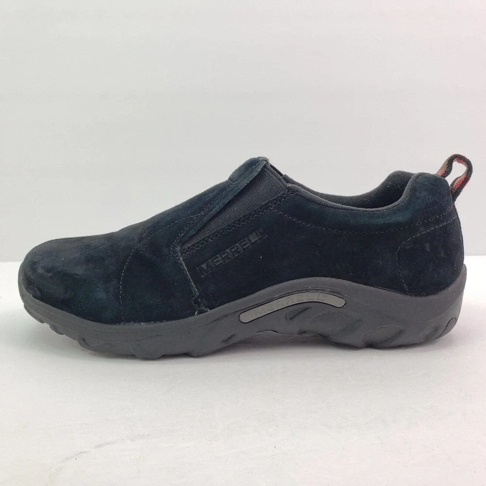 Merrell Jungle Moc Youth Boys Size 7Y Black Leather Slip On Outdoors Shoes